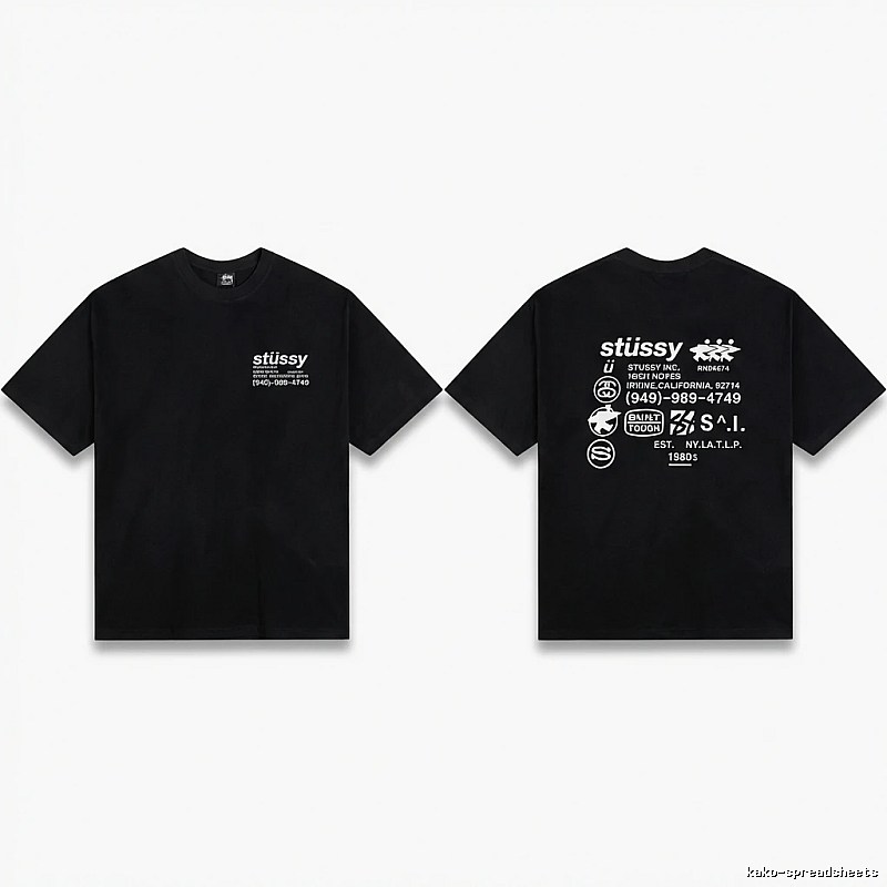Stussy retro-style black T-shirt