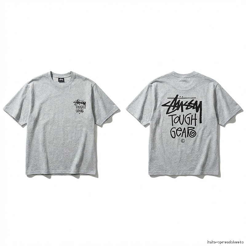Stussy Tough Gear series grey T-shirt