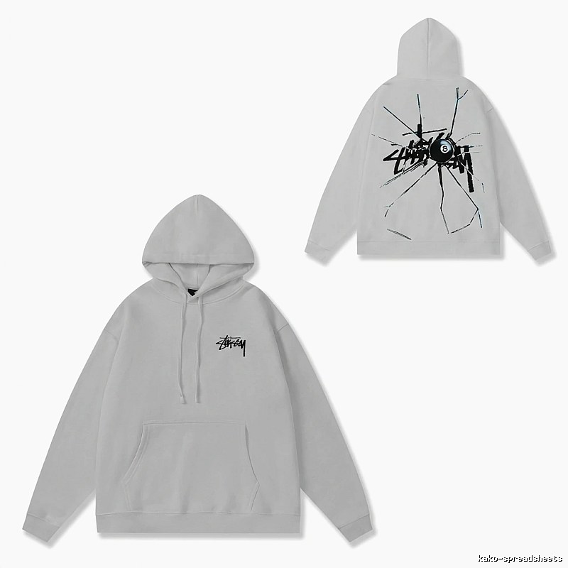 Stussy trendy and cool light gray hoodie