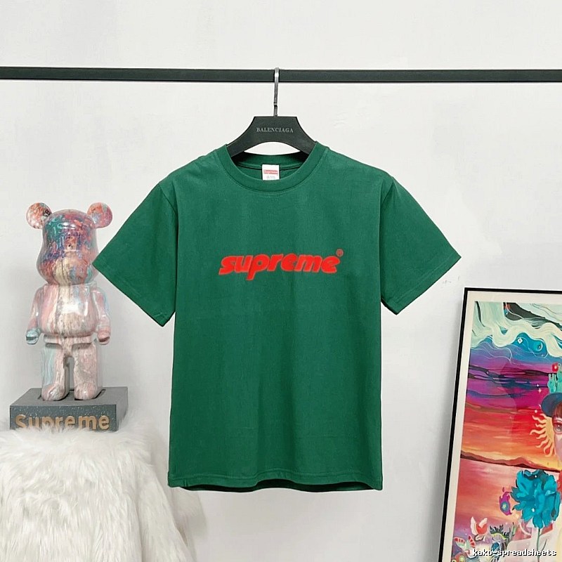 Supreme Classic Logo Street Style Green T-Shirt