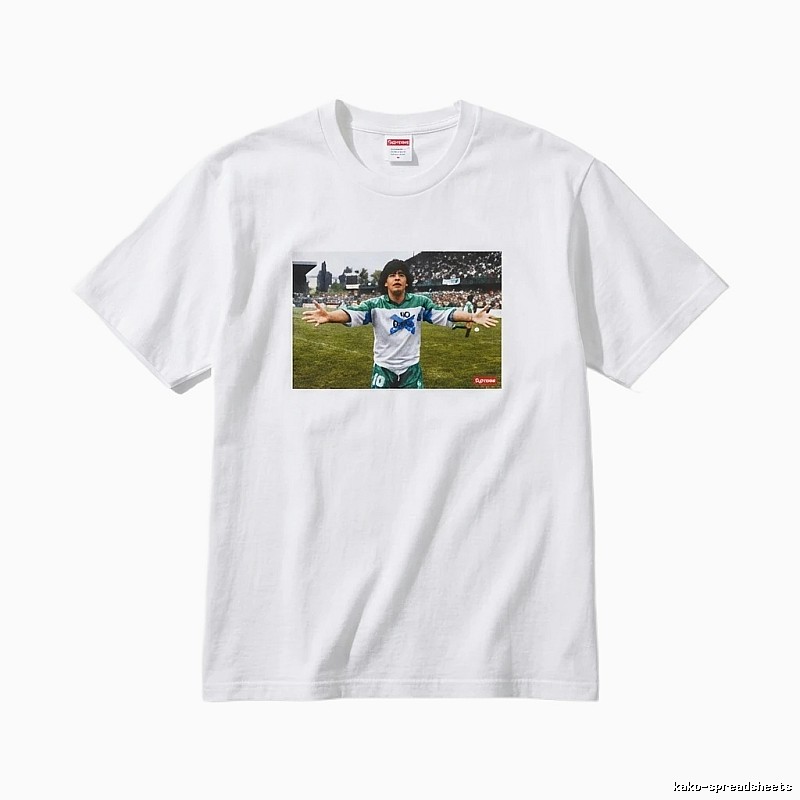 Supreme Maradona-style white T-shirt