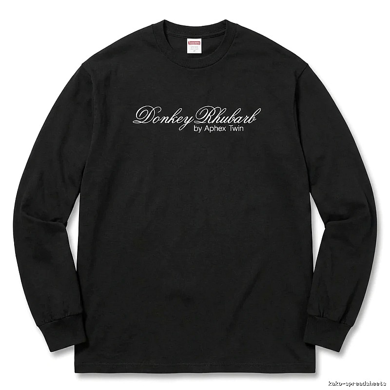 Supreme Print Retro Style Black Long-sleeve Shirt