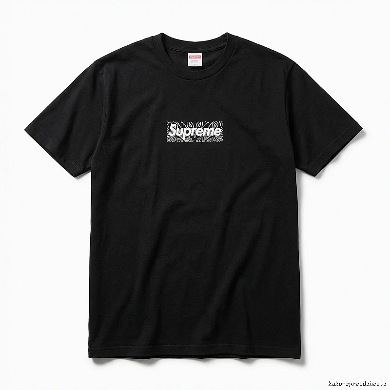 Supreme - printed trendy black T - shirt