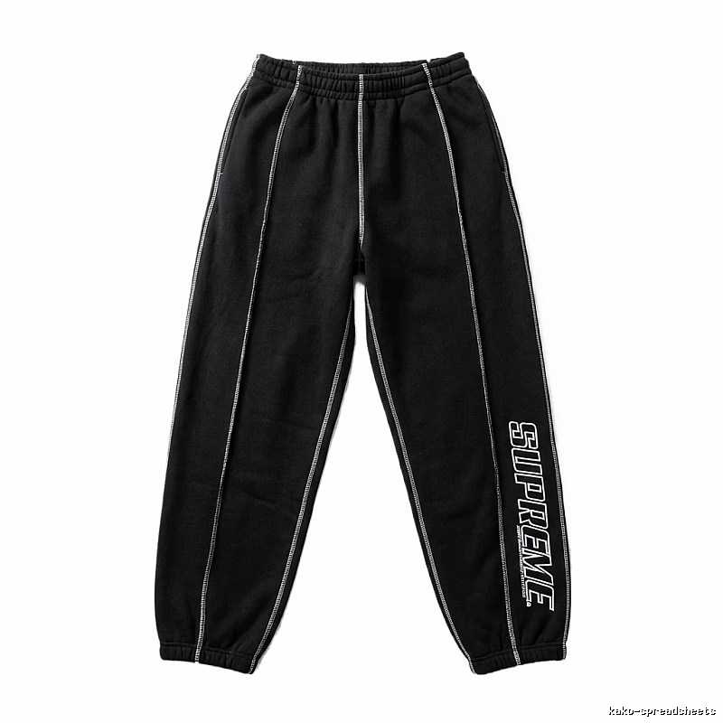 Supreme Side Lettering Black Sweatpants