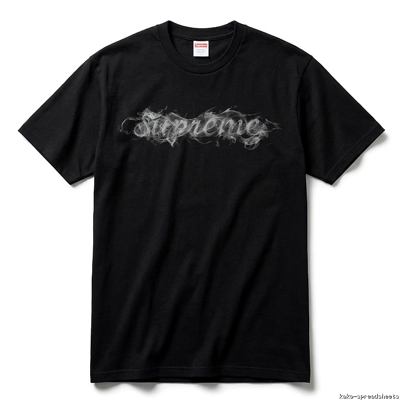 Supreme Smoke Style Black T-shirt