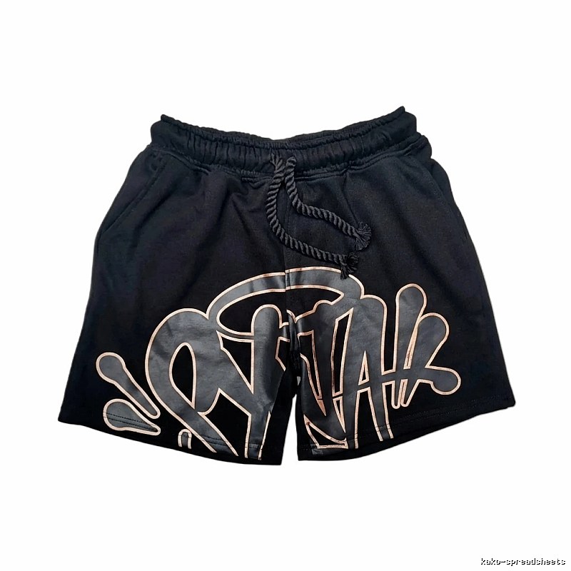 SynaWorld Graffiti-style Black Shorts