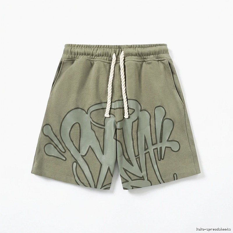 SynaWorld Graffiti-style Shorts (Military Green)