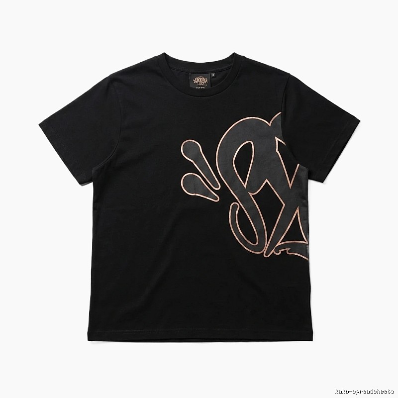 SynaWorld Trendy and Cool Style Black T-shirt