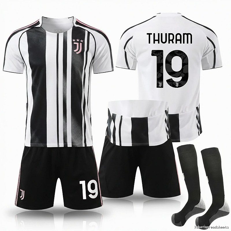 The black and white striped football jersey of Juventus.