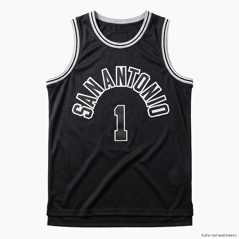 The black jersey of the San Antonio Spurs' Wembanyama style.