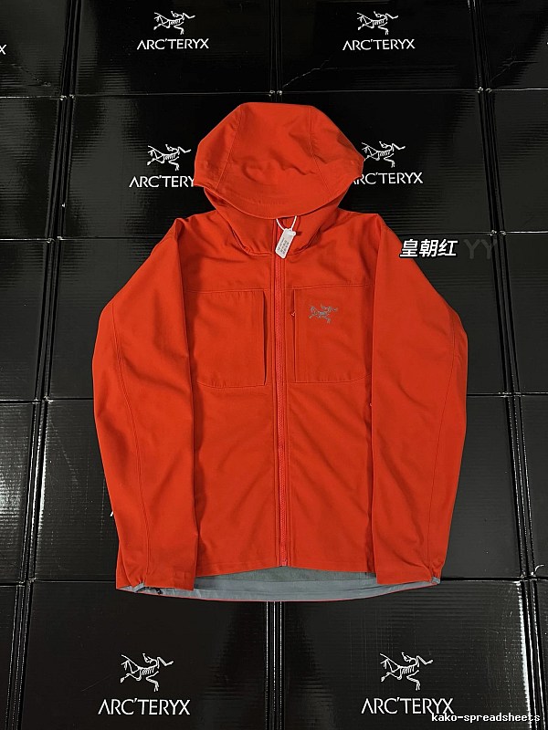 The imperial red of the Arc'teryx Alpha SV jacket
