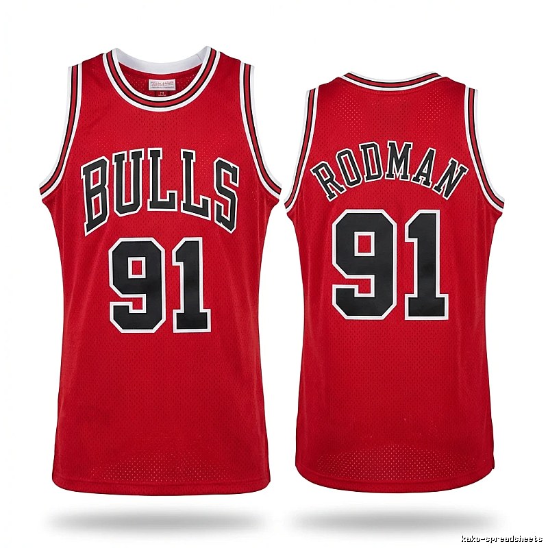 The red jersey of Dennis Rodman of the Michael Jordan.