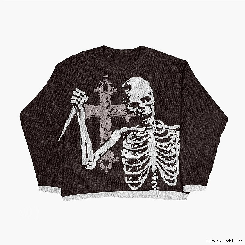 Travel Anime graphic sweater Black Knit Top with Modern Look