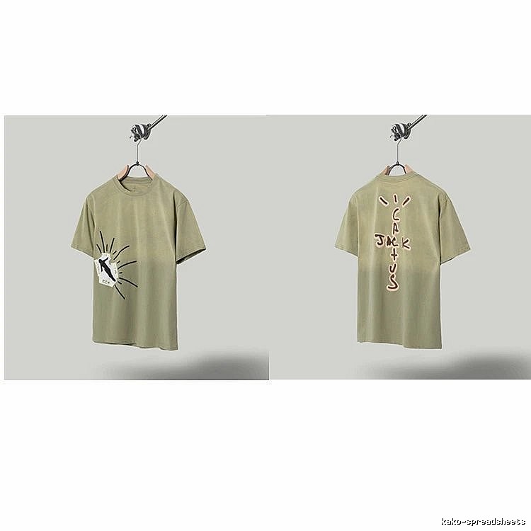 Travis Scott Cactus Jack Streetwear Khaki Green T-Shirt