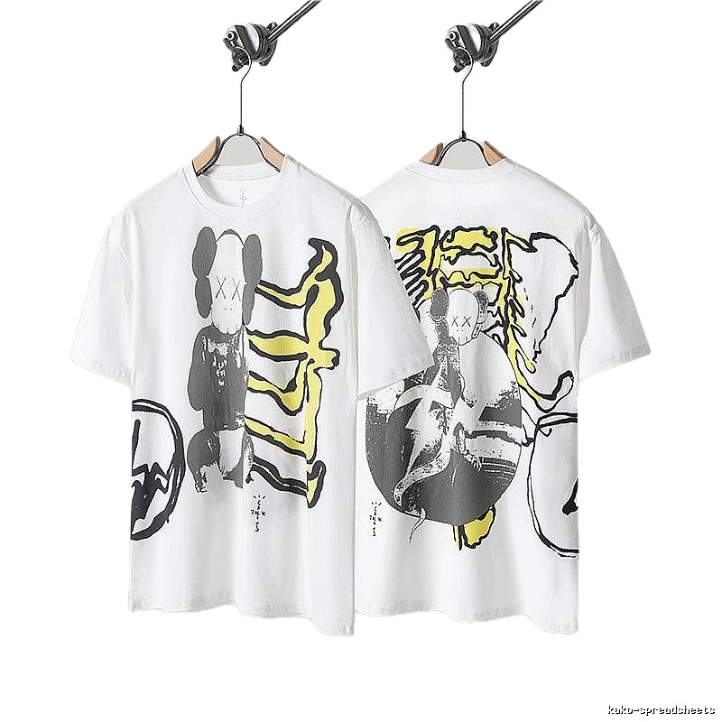 Travis Scott KAWS Graffiti Street Style White T-shirt