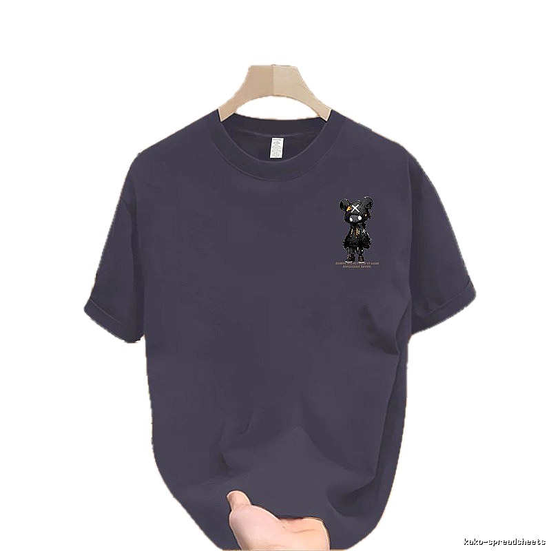 Trendy Brand Gloomy Bear Street Style Gray-Blue Short Sleeve T-shirt