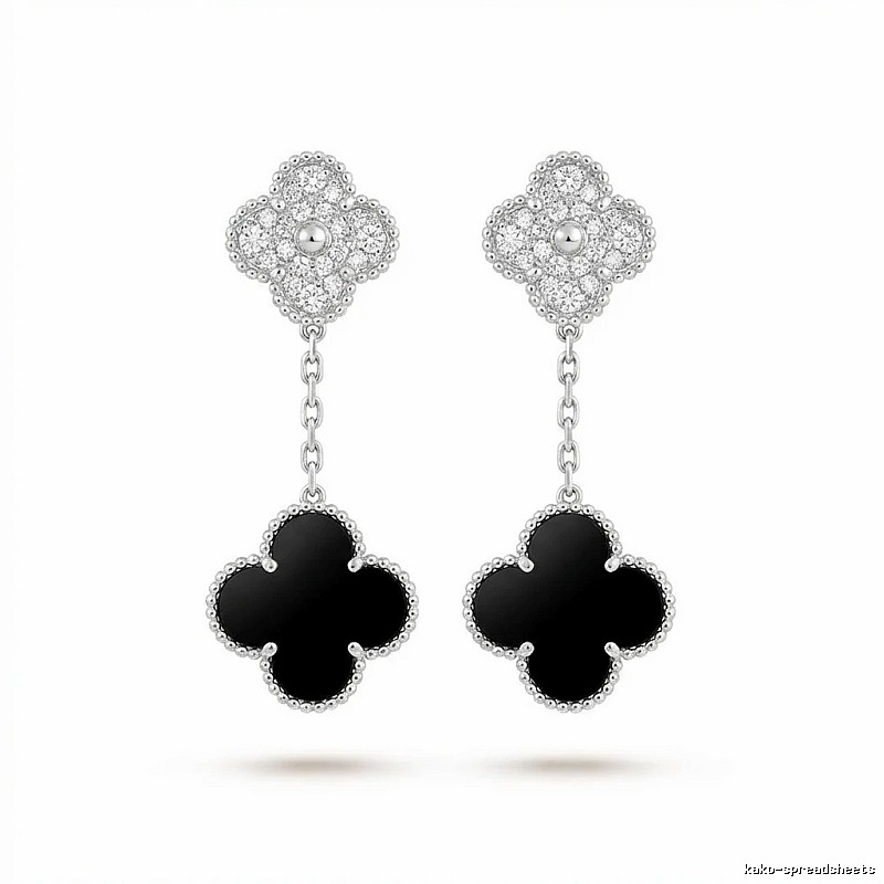 Van Cleef & Arpels Alhambra Black Onyx Earrings