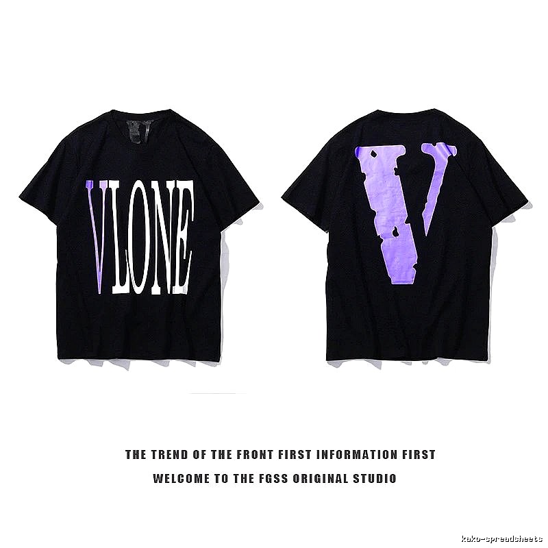 Vlone Relaxed Logo T-shirt Black Purple Vlone with Designer-Inspired Detail