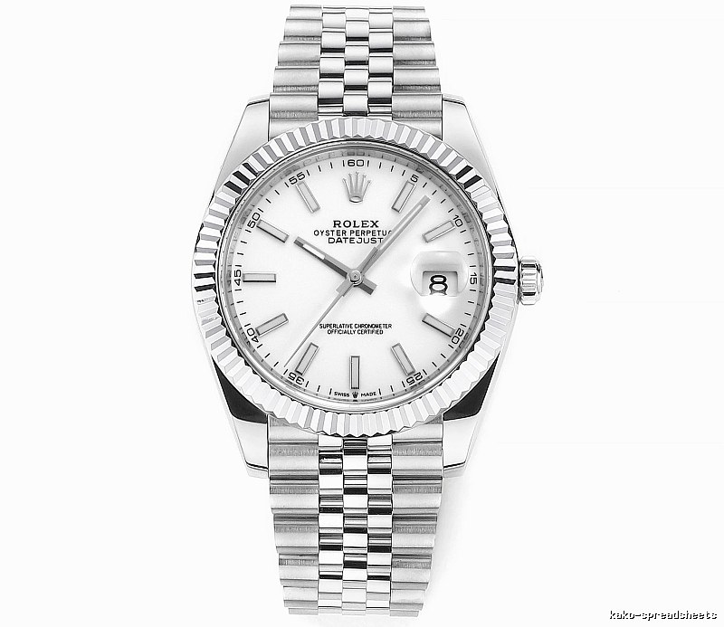 White Baton Dial Datejust Automatic Watch - Rolex Layering Edit