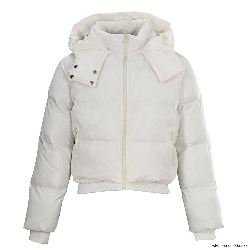 White Weekend Cropped Hooded Puffer