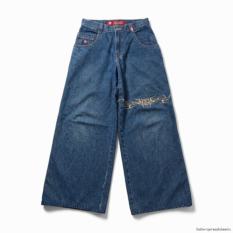 Y2K-style wide-leg jeans