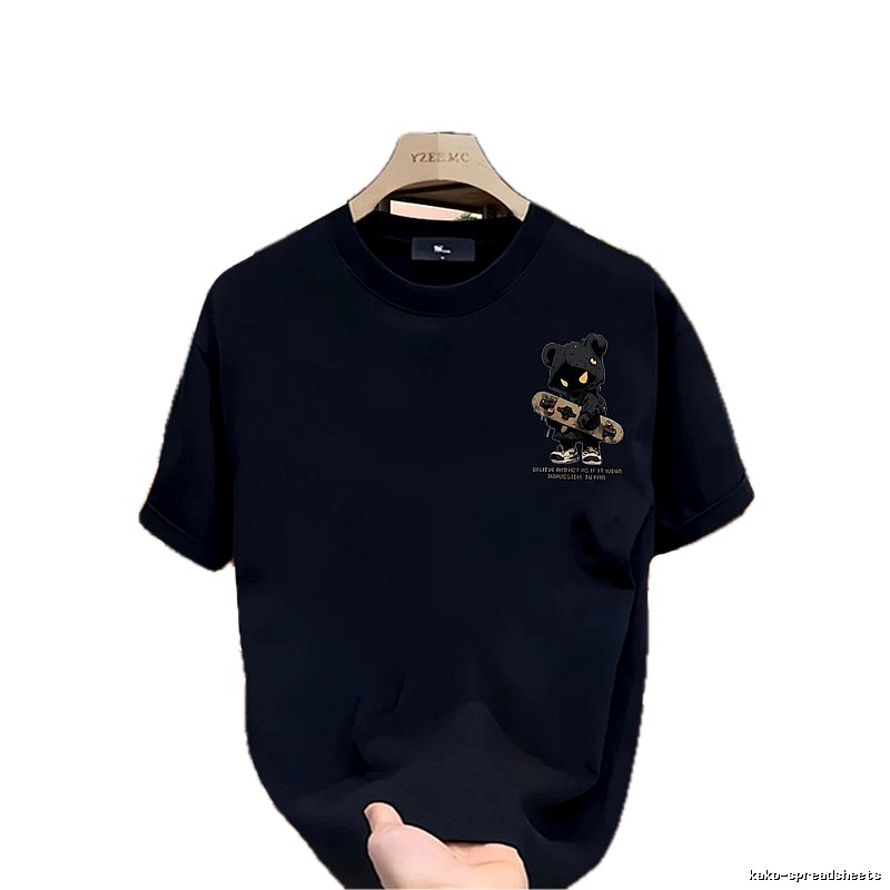 YZEEMC Skate Bear Street Style Navy T-Shirt